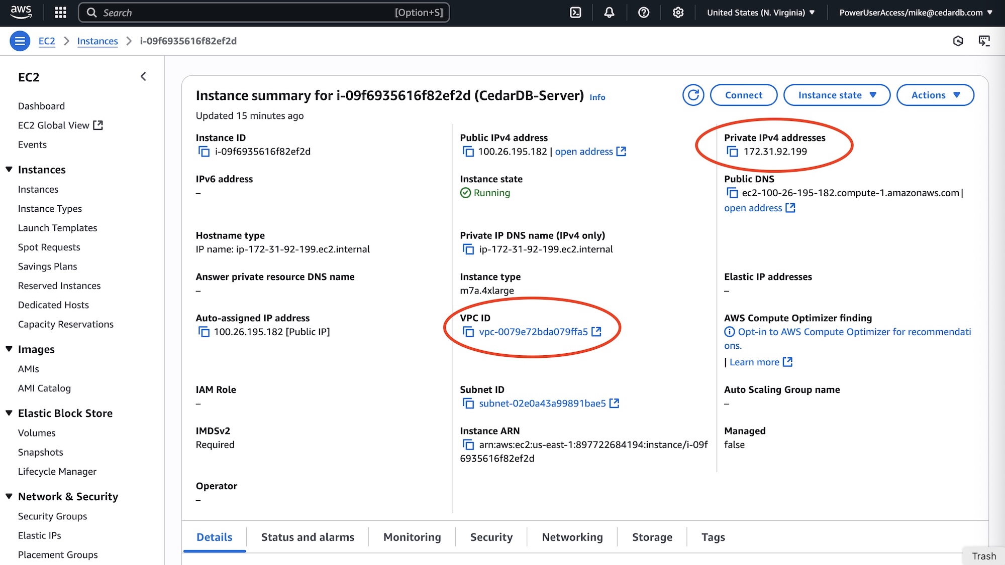 EC2 instance details