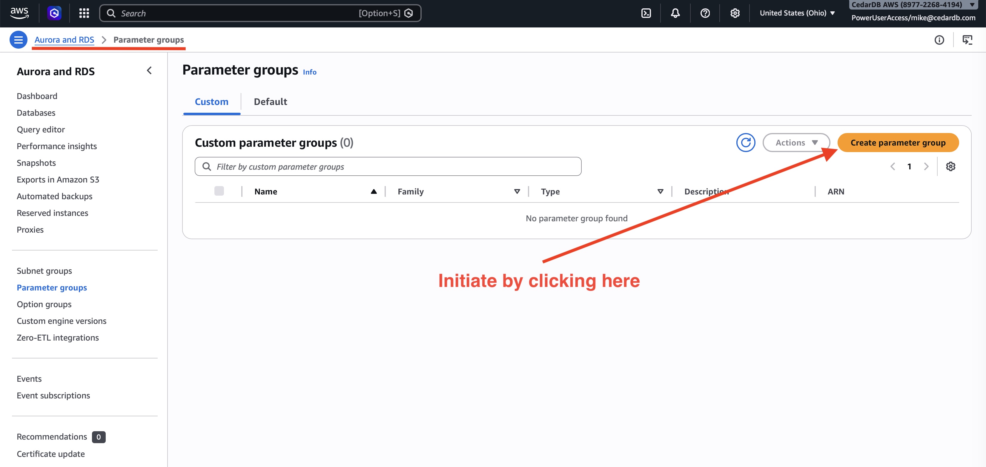 Create parameter group 1